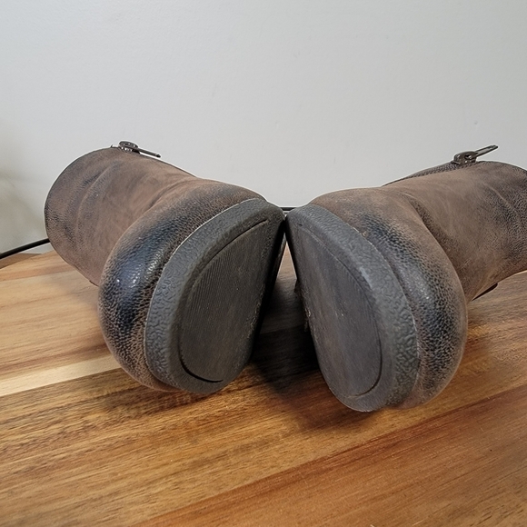 Pierre Dumas Sabrine-7 Brown Faux Leather Wedge Bootie Size 8 - Picture 11 of 17